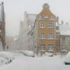 F�hrstra�e im Schneesturm