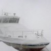 Schiff im Schneesturm