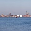 Stralsund und R�gendamm am Morgen