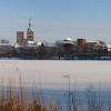 Blick �ber den verschneiten Knieperteich